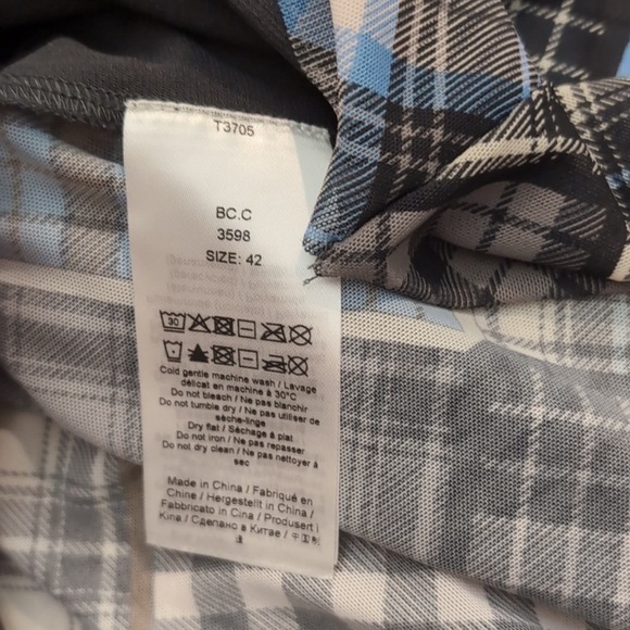 Ganni Plaid Print Rollneck Turtleneck Mesh Blouse - Picture 7 of 8